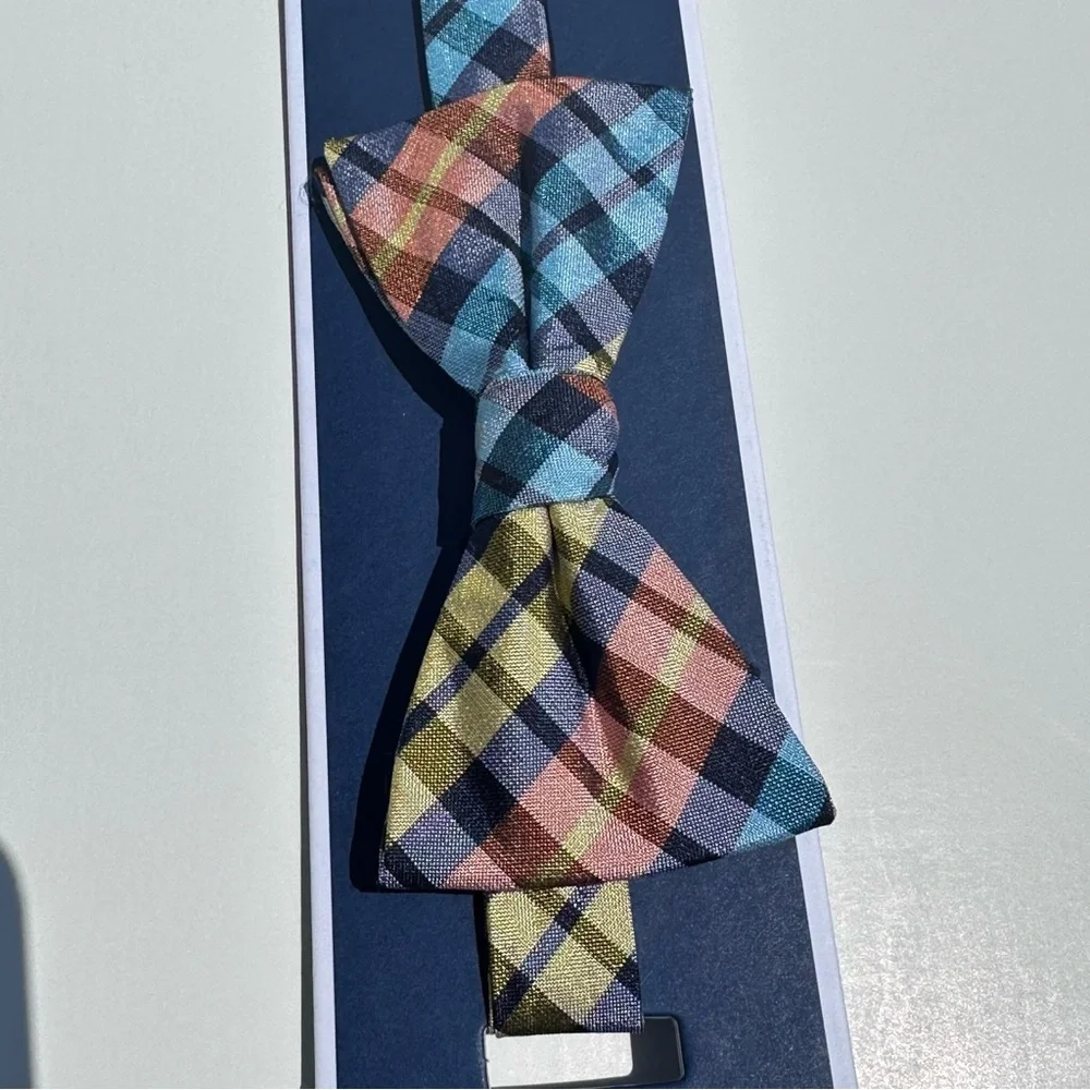 Chaps Multicolor Plaid Bow Tie